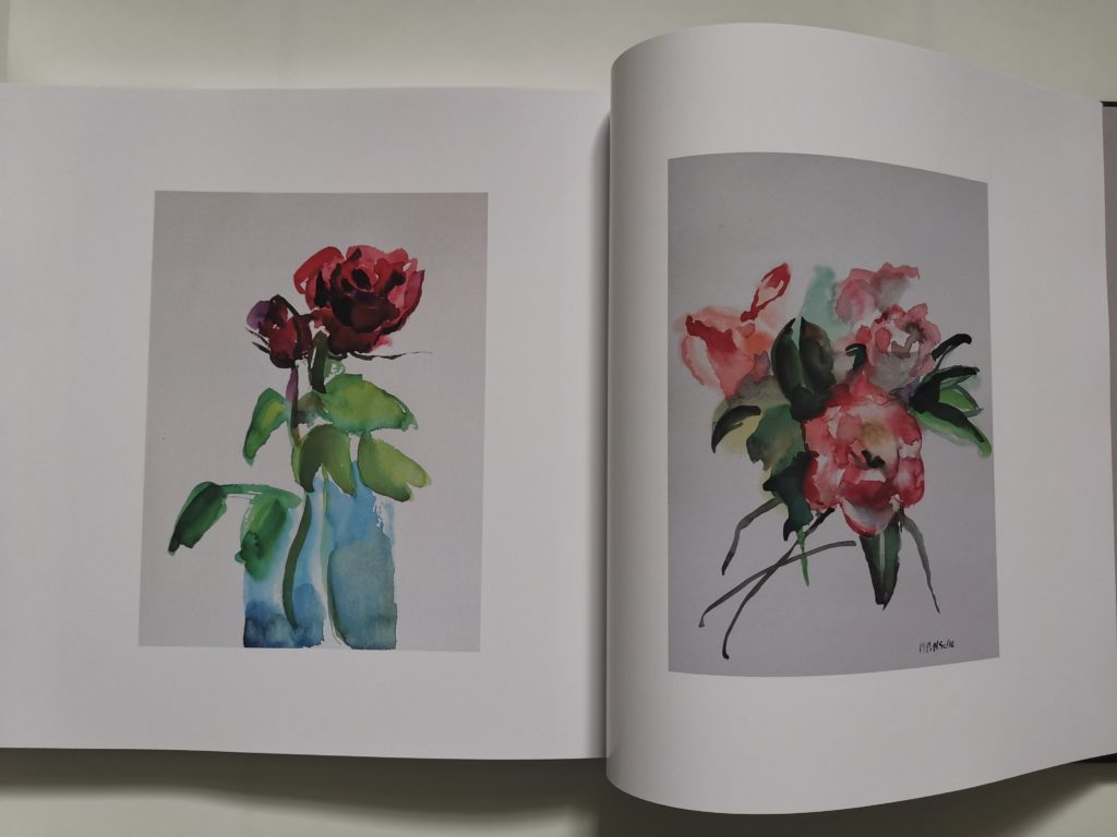 Martine Pinsolle, livre de peinture livre de natures mortes, double page intérieure